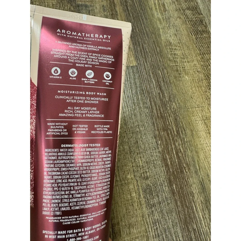 Bath & Body Works Aromatherapy Vanilla Nutmeg Moisturizing Body Wash 10oz Vegan